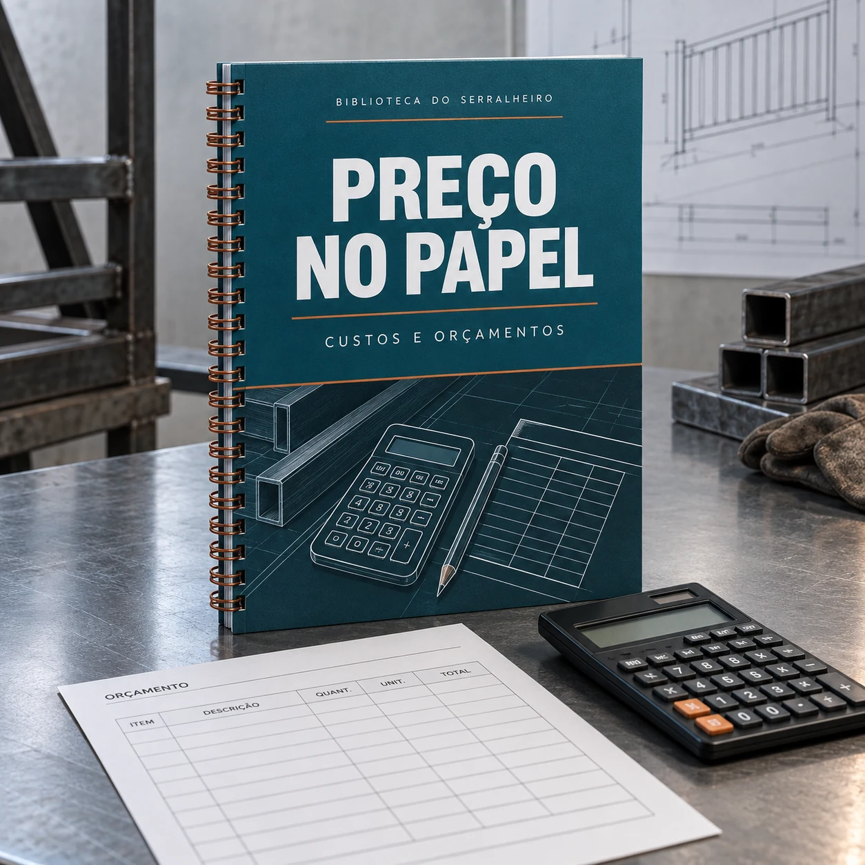 Mockup do material digital Preço no Papel